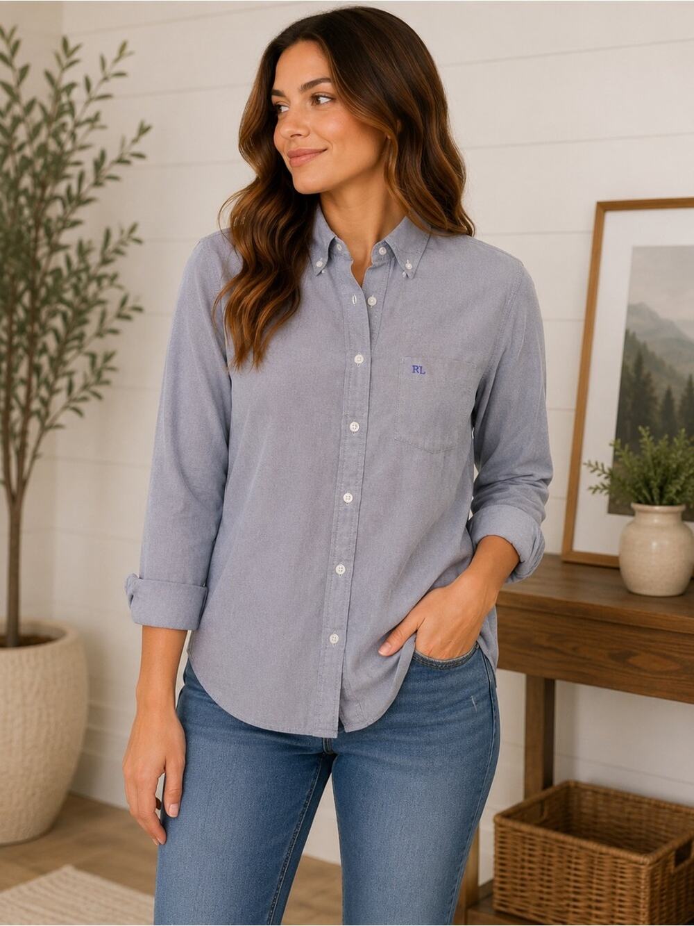 Ralph Lauren Heritage Button Down Shirt Lavender